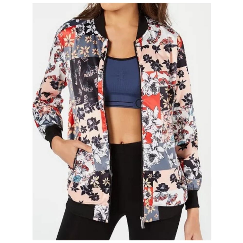 CALVIN KLEIN Floral Patchwork Bomber Jacket